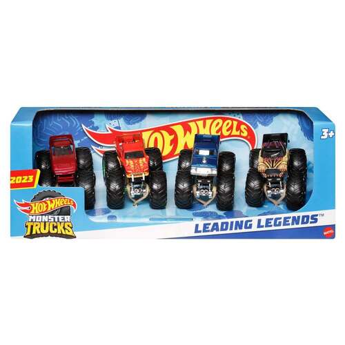 Hot Wheels Monster Trucks 4 Pack 1:64 Leading Legends
