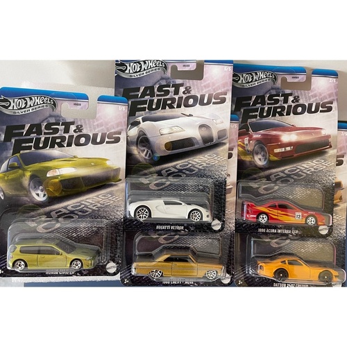 HW Fast & Furious 2025 Silver Series Fast & Furious Racing Course Set of 5