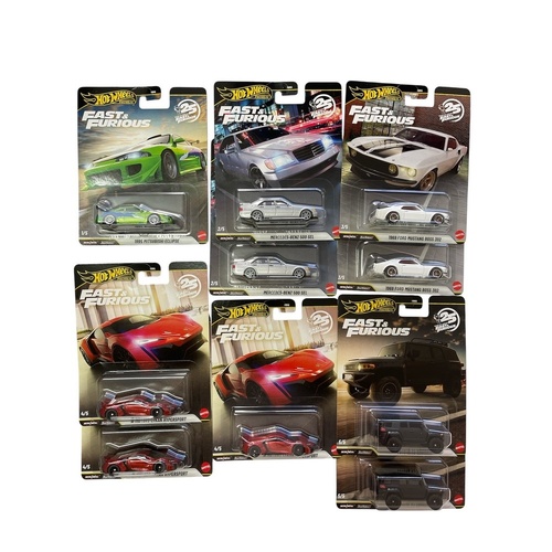 Hot Wheels Premium Fast & Furious 25 Years Box of 10 - Included Chase 1/5 1995 Mitsubishi Eclipse