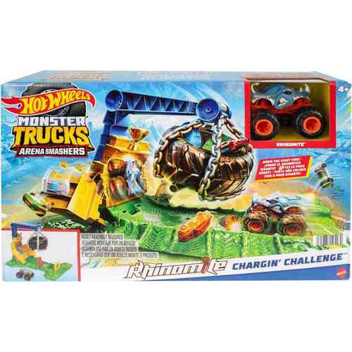 Hot Wheels Monster Trucks Arena Smashers Rhinomite Chargin' Challenge