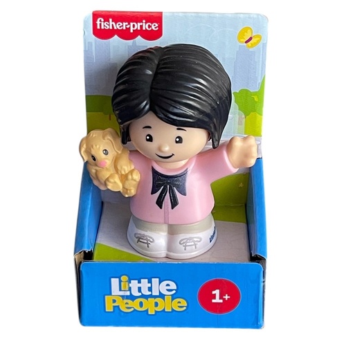 Little People Single Figure - Girl In Pink Shirt with Puppy