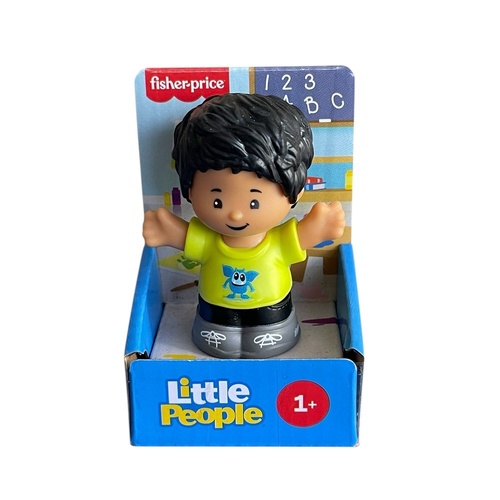 Little People Single Figure - Boy In Green Shirt with Black Hair