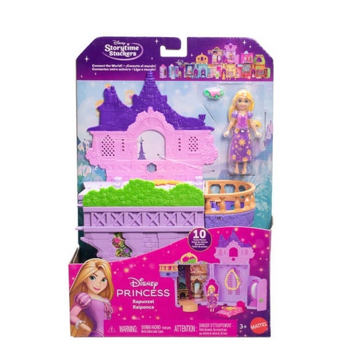 Disney Princess Rapunzel Storytime Stackers Doll House, Small Doll, Pascal Figure & 7 Accessories