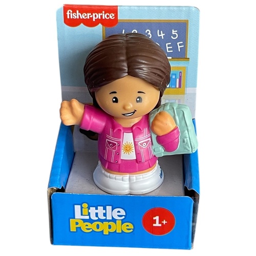Little People Single Figure - Girl In Pink Jacket and Backpack