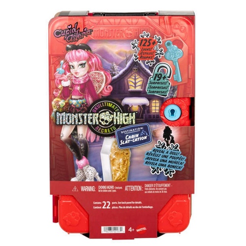 Monster High Skulltimate Secrets Cabin Slay-cation Playset, Cupid Asteria Doll and Accessories