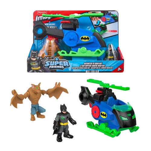 Imaginext DC Super Friends Batcopter vs Man-Bat Set with Batman