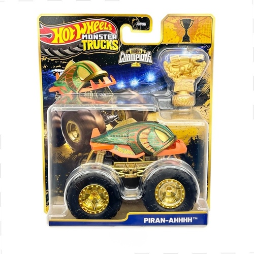 Hot Wheels Monster Trucks Trophy Champions 1:64 Piran-AHHHH with Trophy